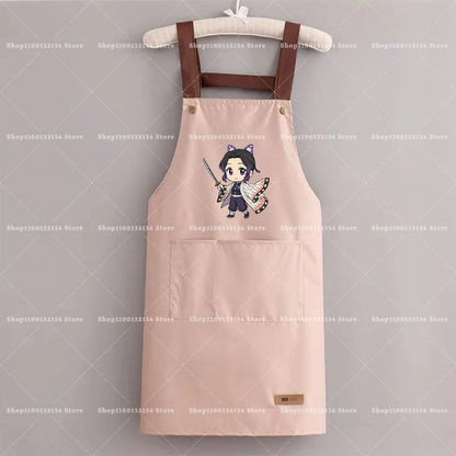 Demon Slayer Woman Apron Man Home Baking Restaurant Barbecue Beverage Apron Waterproof Oil Resistant Sleeveless Pinafor Hot Sell