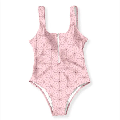 Anime Demon Slayer Cosplay Swimsuit Large Size 5XL Siamese Bathing Bikini Girls Sexy Sleeveless One-Pieces Beach Swimming Suit