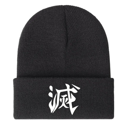 Demon Slayer Print Children Knitted Hat Autumn Winter Boy Girl Knit Warm  Beanie Hat Soft Stretch Men Women Casual Cap