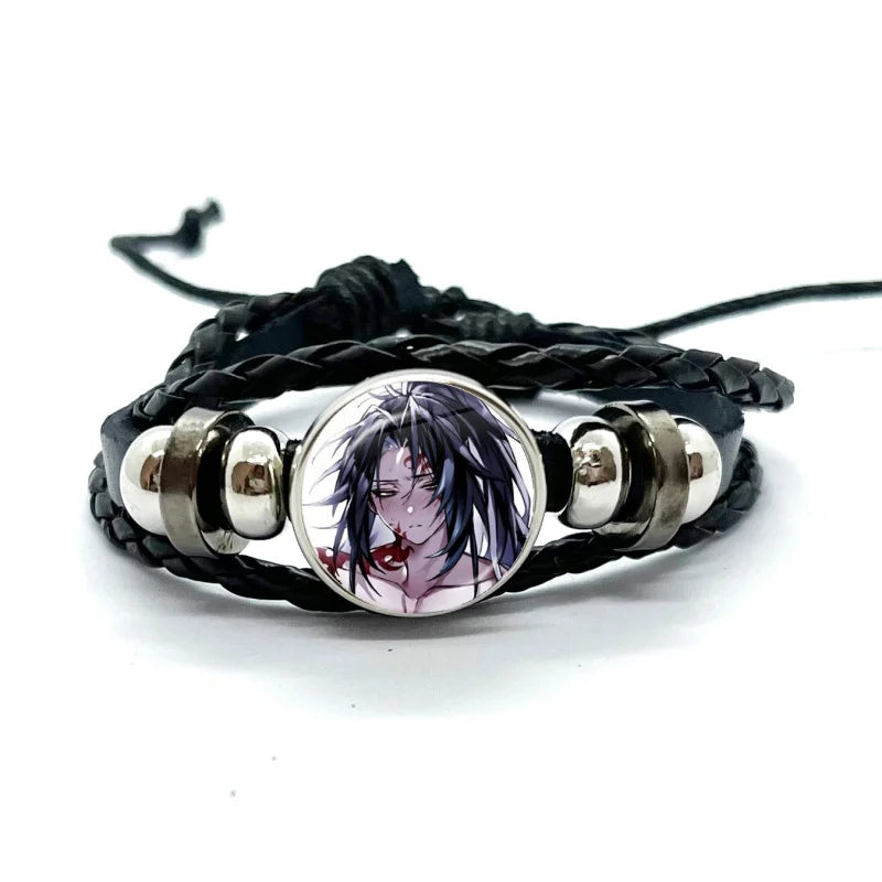 Kokushibo Anime Figure Leather Bracelets Cosplay Eyes Cartoon Horror Multilayer Braided Bracelets Bangles Handmade Jewelry Gifts