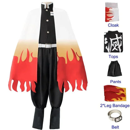 2026 Anime Rengoku Kyojuro Cosplay Costumes Train Mugen Robe Suits For  Wigs Cos Outfit Party