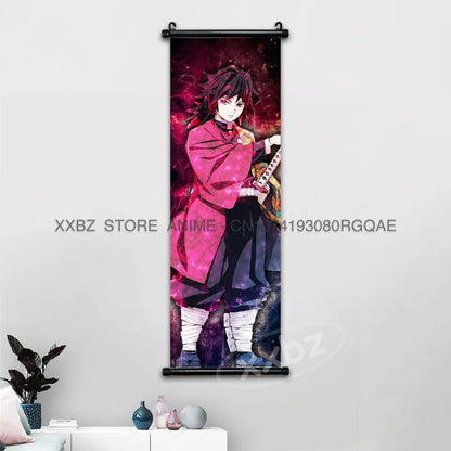 Demon Slayer Scrolls Picture Himejima Gyoumei Wall Art  Tomioka Giyuu Home Decor Rengoku Kyoujurou Hanging Painting Anime Poster