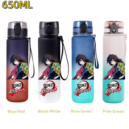 650ML Demon Slayer Kamado Tanjirou Rengoku Kyoujurou Portable Sports Water Bottle Leak Proof Outdoor Travel Sports Fitness Jugs