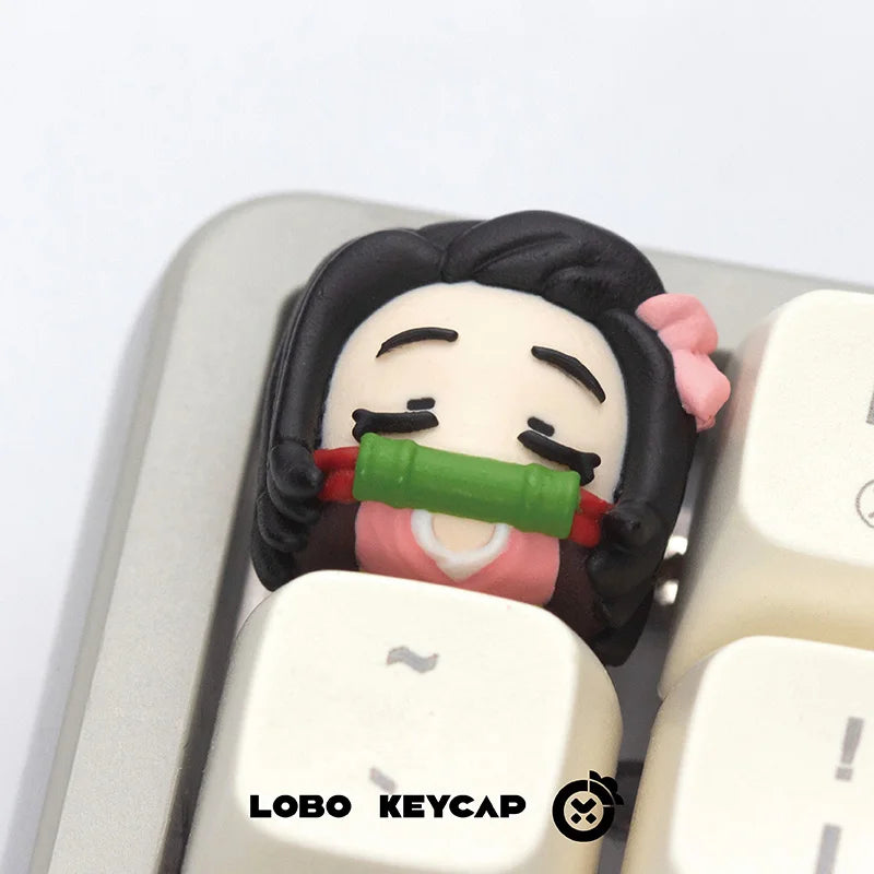 Anime Demon Slayer Kamado Nezuko Series Multiple Styles Keyboard Cute Keycap Decoration Contain Periphery Collectble Fun Gifts