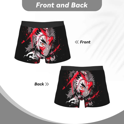 Kyojuro Rengoku Blood Splash Anime Bandai Demon Slayer Underpants Homme Panties Men's Underwear Comfortable Shorts Boxer Briefs