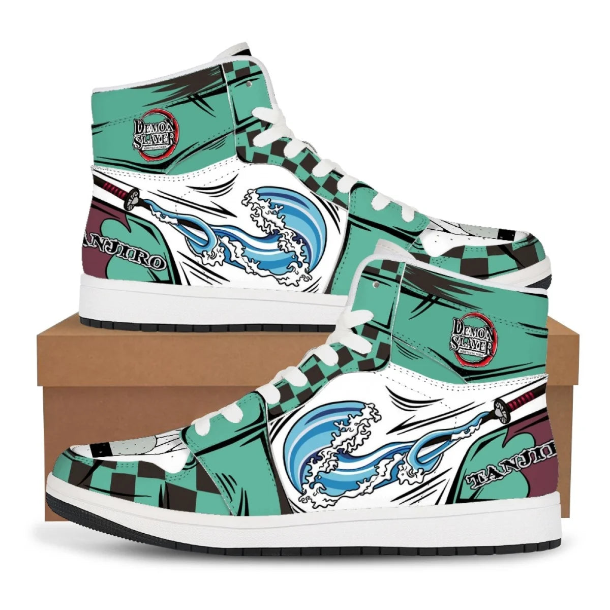 Anime Demon Slayer Sneakers Kochou Shinobu High-Top Sports Shoes Couples Cartoon Board Shoes Student Leisure Shoes Festival Gift