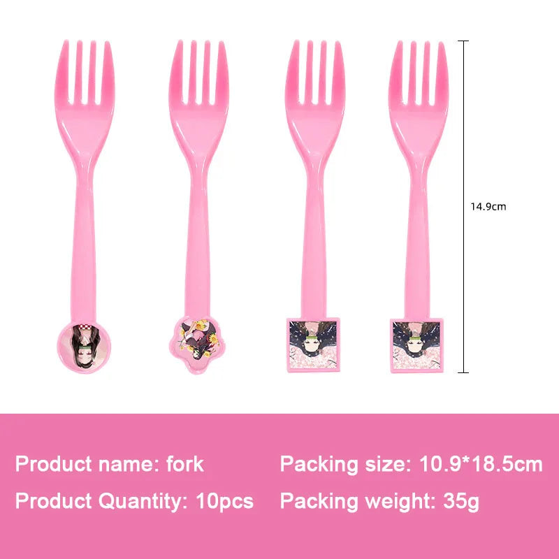 Anime Demon Slayer Kamado Nezuko themed party decoration paper cups plates tissues  baby showers balloons girls birthday gifts