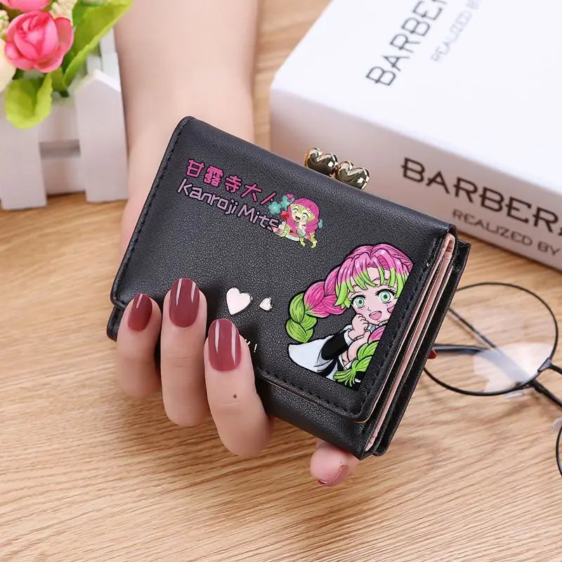Demon Slayer Kanroji wallet anime two-dimensional Japanese all-in-one card bag children's coin purse ladies wallet cute gift