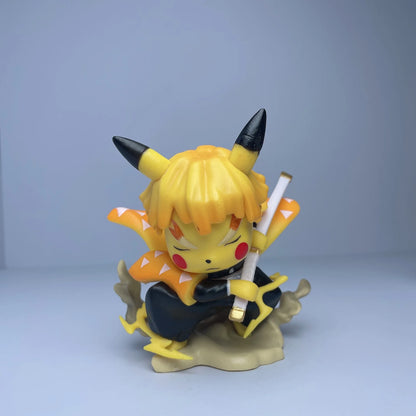 11cm Hot Anime Demon Slayer Yellow Lightning Agatsuma Zenitsu Figurine PVC Statue Model Doll Collection Ornament Toys Boys Gifts