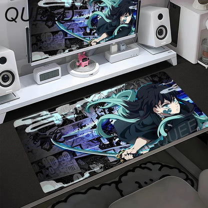 HD Printing Computer Gaming Locking Edge Non-slip Mouse Pad New Cool Anime Demon Slayer Mousepad Keyboard PC Lockrand Desk Mats