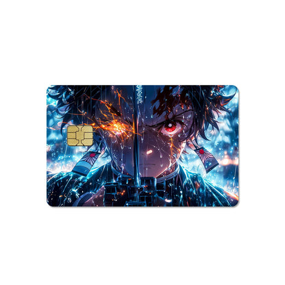 DIY Self-made Anime Demon Slayer 2.5D HD Matte PVC Sticker Film Tape Skin for Credit Card Debit Card Waterproof Sticke Gift