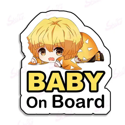 demon slayer   Anime Nezuko Car Reflective Phone Stickers - Wholesale of Safety Deceleration Car Stickers   12x14cm