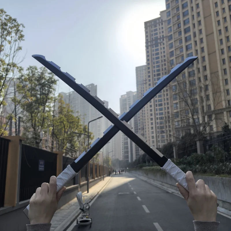 72cm Japanese Katana Samurai Sword Demon Slayer Katana Hashibira Inosuke Sword Kimetsu No Yaiba PU Ninja Knife Cosplay Toy Sword