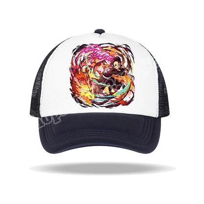 Kids Adults Baseball Caps Demon Slayer Infinity Castle Anime Character Print Sun Hat Cartoon Summer Adjustable Pointy Hats Gifts