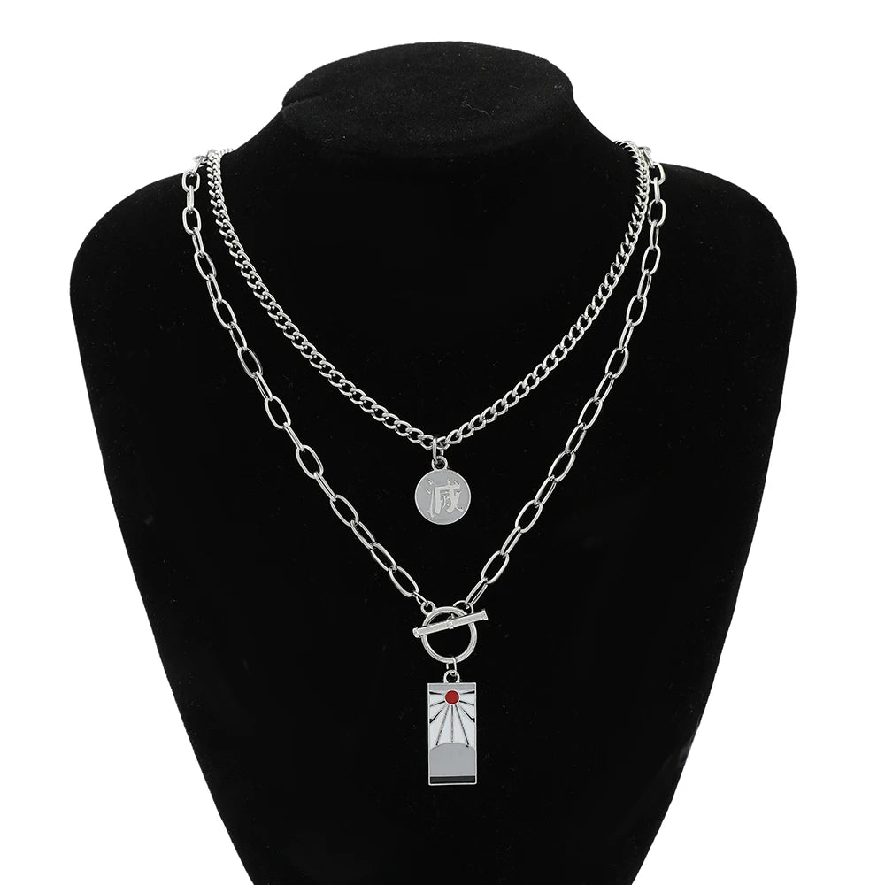 Anime Demon Slayer Tanjiro Necklace Classic Cartoon Character Fashion Jewelry Cosplay Accessories Daily Wear Collectible Gift