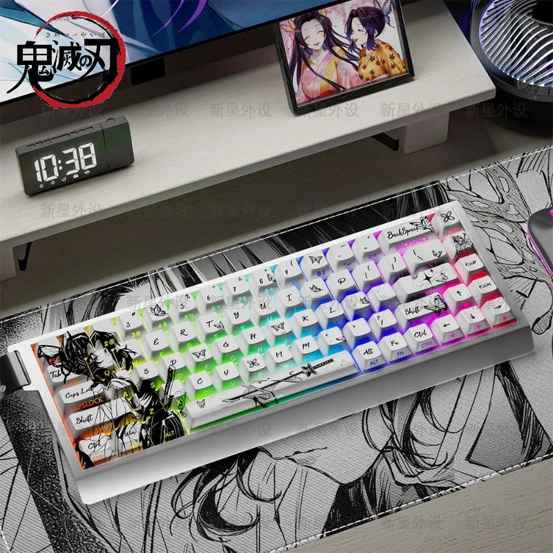 Cartoon Anime Demon Slayer Keycap PBT Material Side Transparent Cherry Height Adapt to mechanical keyboard magnetic axis keys