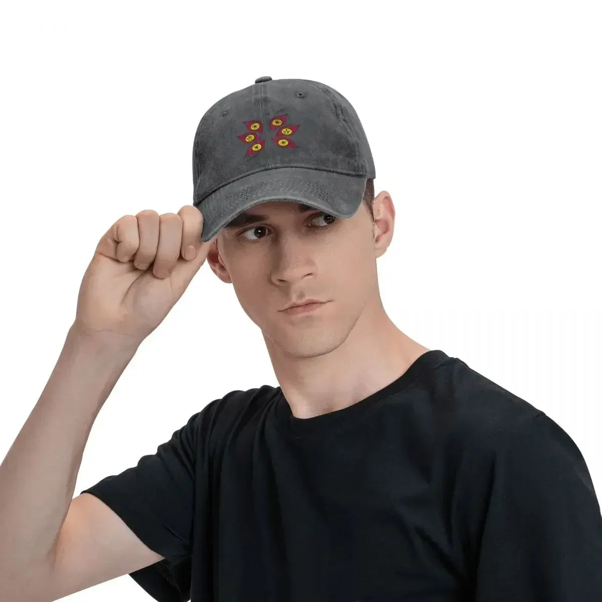 Demon Slayers Kokushibo Baseball Cap Vintage Distressed Washed Anime Comic Sun Cap Unisex Outdoor Activities Adjustable Hats Cap