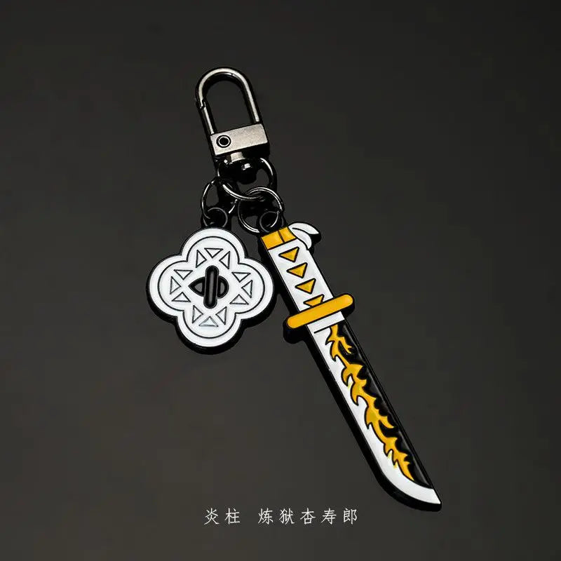 Demon Slayer Kanroji Mitsuri Tokitou Muichirou Iguro Obanai High Value Creative Metal Keychain Boy Backpack Pendant Decoration