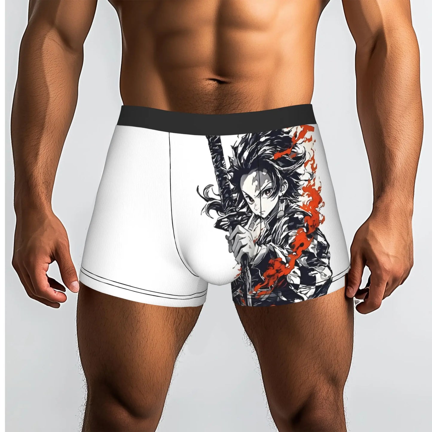 Kyojuro Rengoku Blood Splash Anime Bandai Demon Slayer Underpants Homme Panties Men's Underwear Comfortable Shorts Boxer Briefs