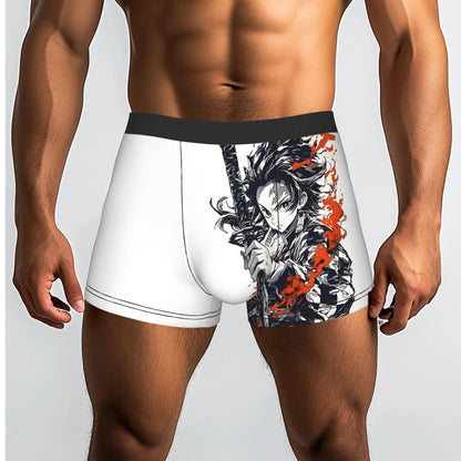 Kyojuro Rengoku Blood Splash Anime Bandai Demon Slayer Underpants Homme Panties Men's Underwear Comfortable Shorts Boxer Briefs