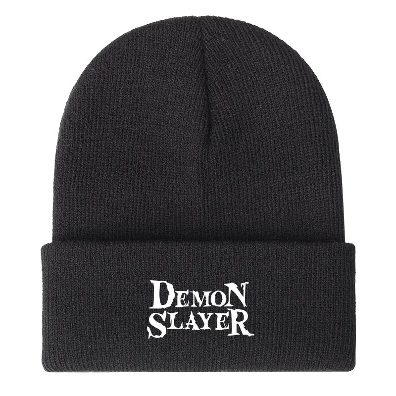 Demon Slayer Print Children Knitted Hat Autumn Winter Boy Girl Knit Warm  Beanie Hat Soft Stretch Men Women Casual Cap