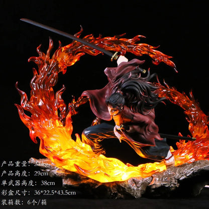 Hot Sell New Demon Slayer Kokushibou Vs Tsugikuni Yoriichi  Gk Luminous Figure Be Bound Popular Cartoon Character Statue Gift