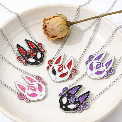 Demon Slayer fox Mask Pendant Necklace, Demon Slayer Pendant Accessory Suitable for Cosplay Accessories