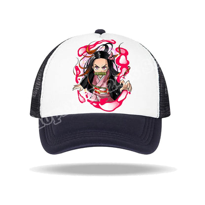 Kids Adults Baseball Caps Demon Slayer Infinity Castle Anime Character Print Sun Hat Cartoon Summer Adjustable Pointy Hats Gifts