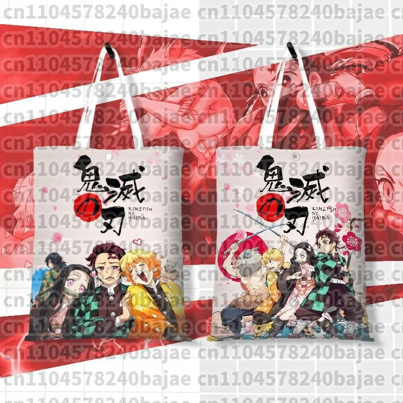 Canvas Bags Handbag For Women Shopper Cute Cartoon Figure Kochou Shinob Printing Tote Bag Japanese Style Cartoon Small Shoulder