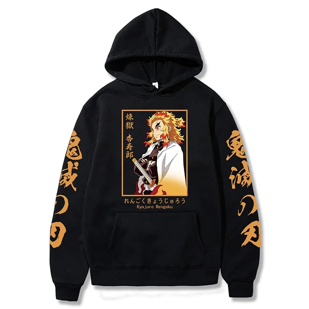 2026 New Demon Slayer Graphic Printed Hoodie Sweatshirt Men's and Women's Hoodie Men's Tops Sports Hoodie Harajuku Y2K Hoodie