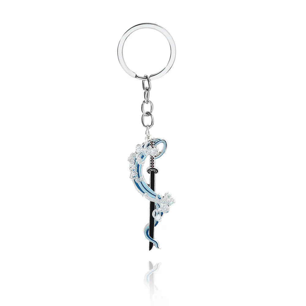 Anime Demon Slaye Sword Keychains Mini Japanese Katana Collection Souvenir Key Chains Enamel Pin Pendant Decor Exquisite Gifts