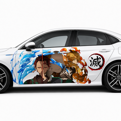 Détail du kanji de la destruction imprimé à l'arrière du sticker