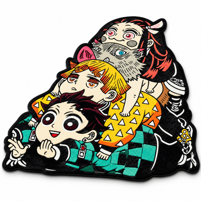 Tapis découpé chibi du trio